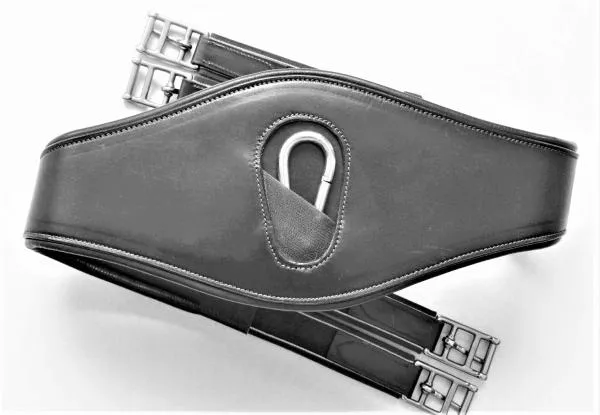Leather Girth ATH "Soft Contact" with Snap Hook, black, 130 cm